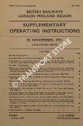 Book cover of Supplementary Operating Instructions, 20th November 1971 until further notice by British Railways London Midland Region